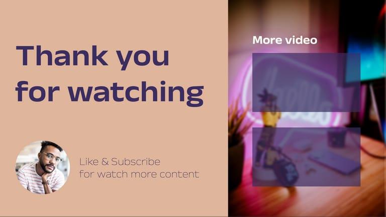 Современные Фиолетовые Благодарности за Просмотр Youtube Аутро