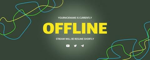 Абстрактная Линия Офлайн Пользовательский Баннер Twitch