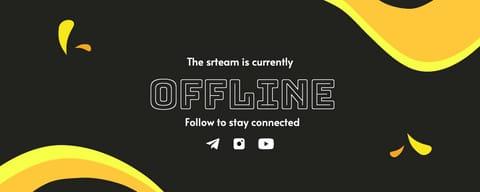 Чёрно-жёлтый Абстрактный Баннер для Twitch