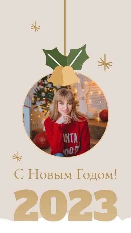 Фотография с Золотым Новогодним Приветствием для Истории в Instagram