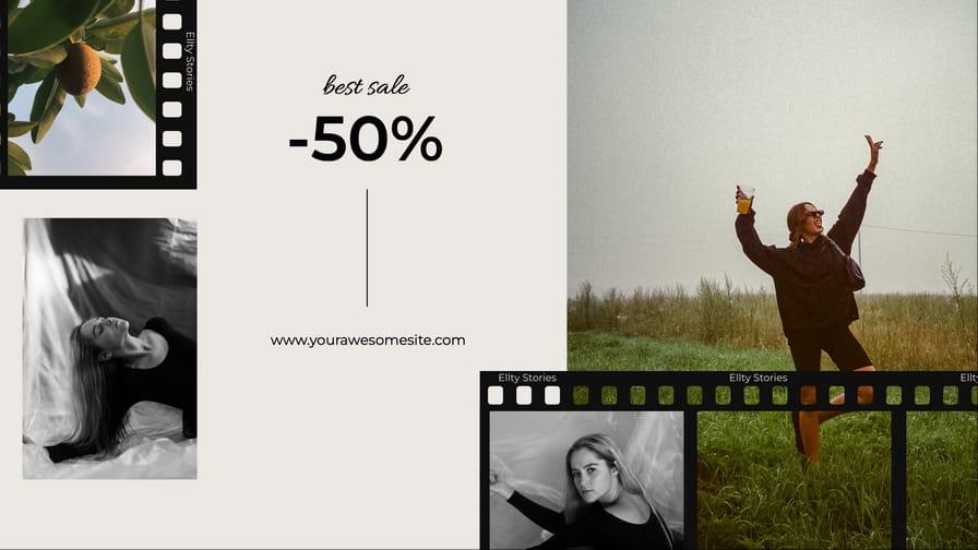 Бежевый Эстетический Фоторамка для Продажи Баннера