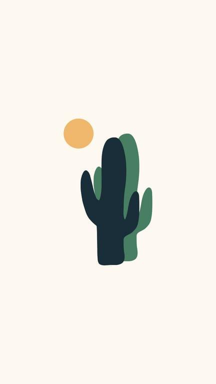 Покрытие для Хайлайтов Instagram Boho Green Cactus