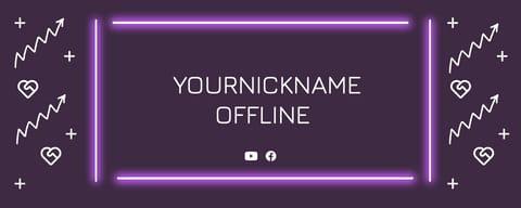 Неоновая Линия Иллюстрация Баннера Twitch