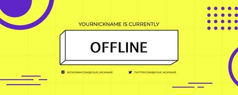 Желтый Современный Поток Оффлайн Баннер для Twitch