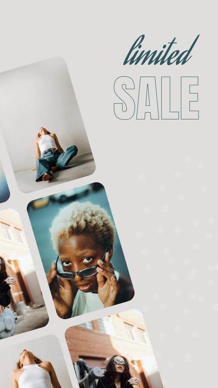 Серая Фотоколлажная Распродажа для Instagram Stories