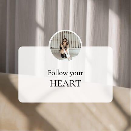 Уведомление 'следуй за Своим Сердцем' для Поста в Instagram
