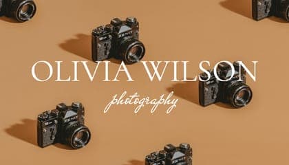Бежевый Фотоаппарат Фотограф Визитная Карточка